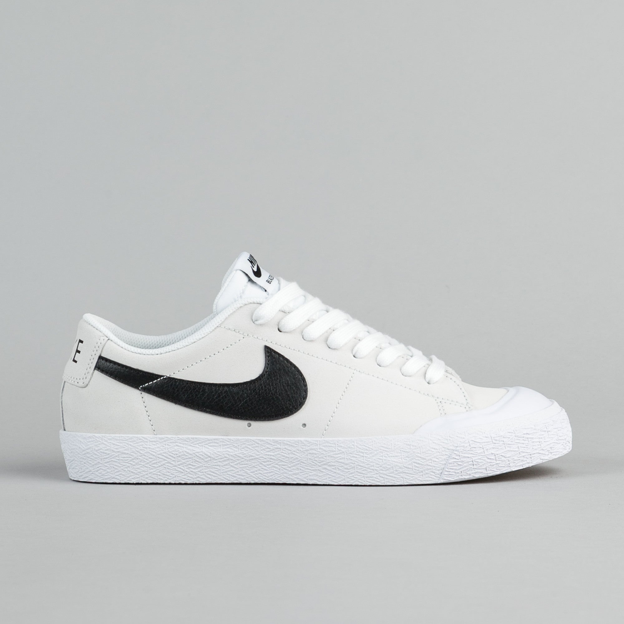 nike blazer black and white low