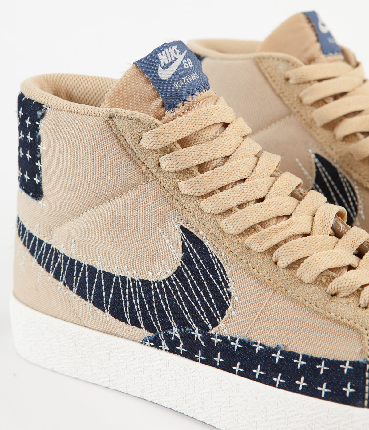 Nike Sb Blazer Mid Premium Shoes Sesame Mystic Navy Sail Gum L Flatspot