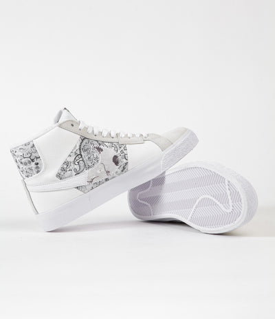 Nike SB Blazer Mid Premium Shoes - White / Smoke Grey - White - Pure P ...