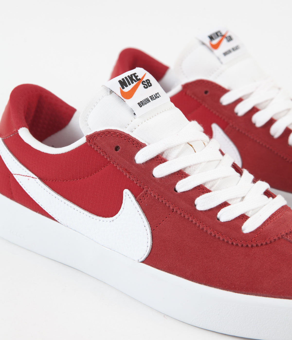 Nike SB Bruin React Shoes - University Red / White - University Red ...