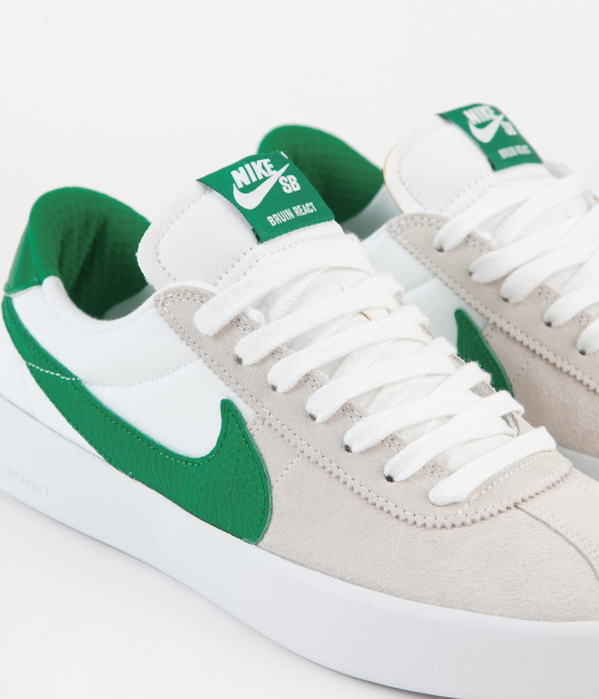 Nike SB Bruin React Shoes - White / Lucky Green - White - Lucky Green ...