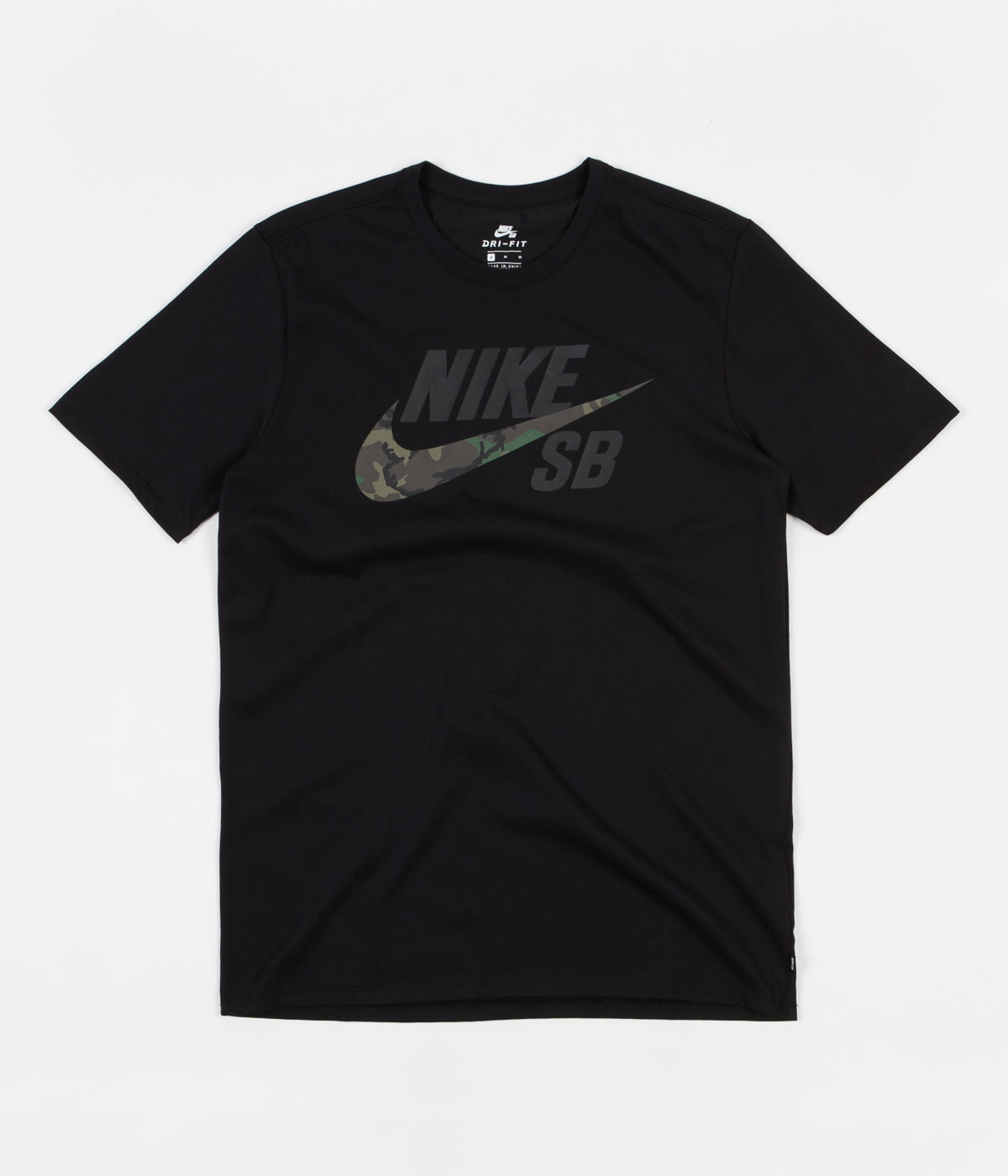 Nike SB Dry Camo T-Shirt - Black / Black | Flatspot