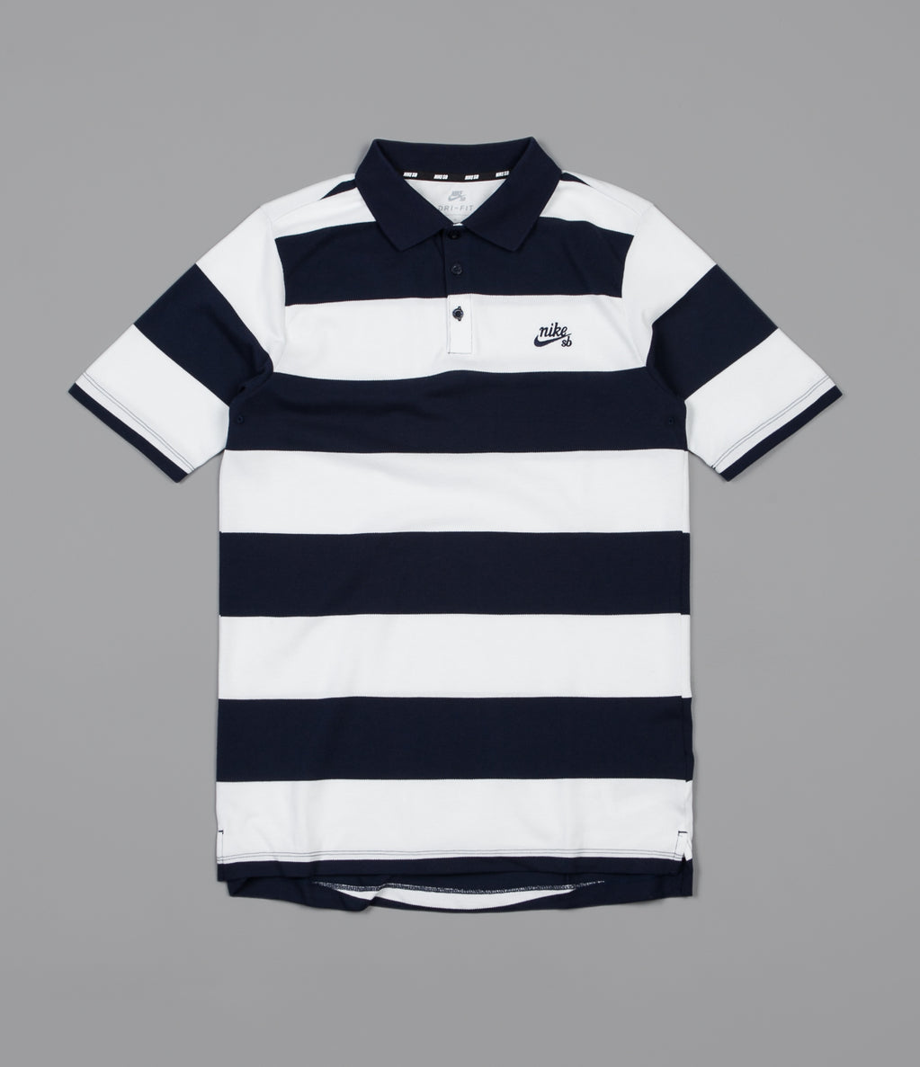 Nike SB Dry Striped Polo Shirt - Obsidian / Obsidian | Flatspot