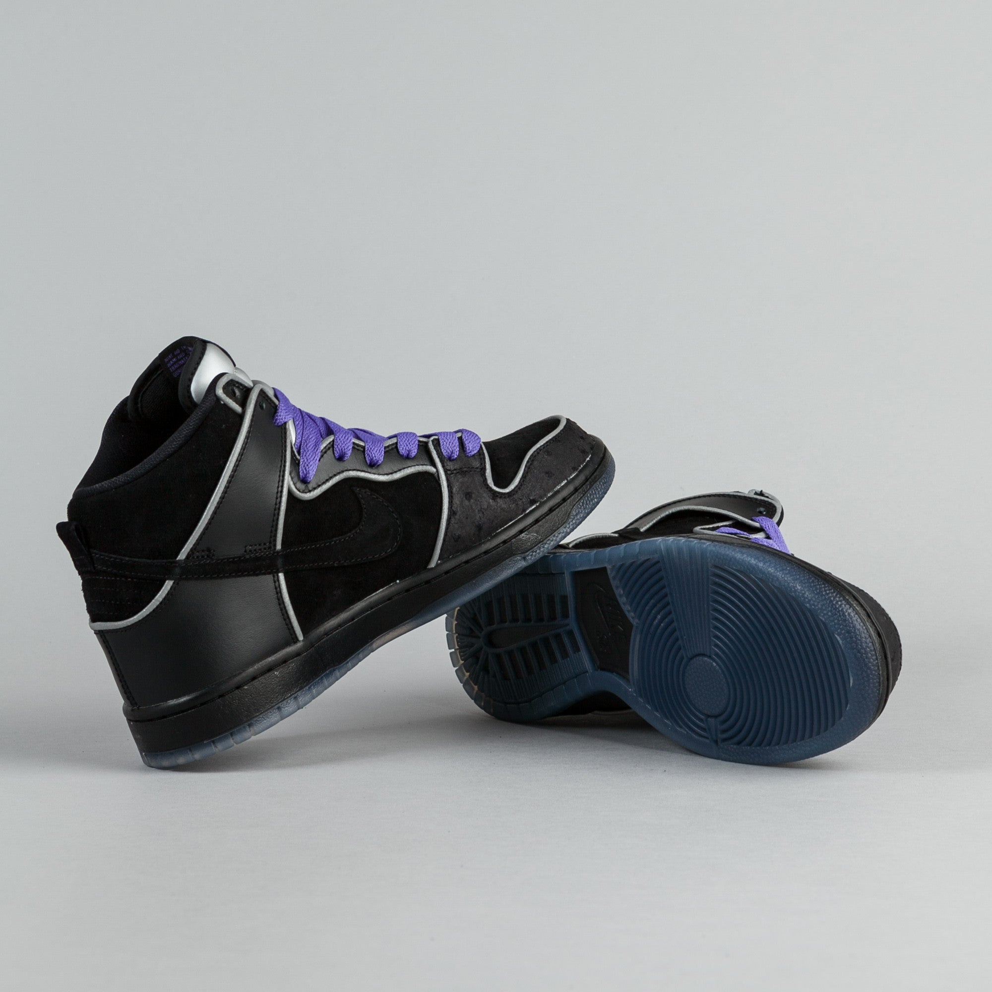 Nike SB Dunk High Elite Shoes - Black / Black - White - Purple Haze ...