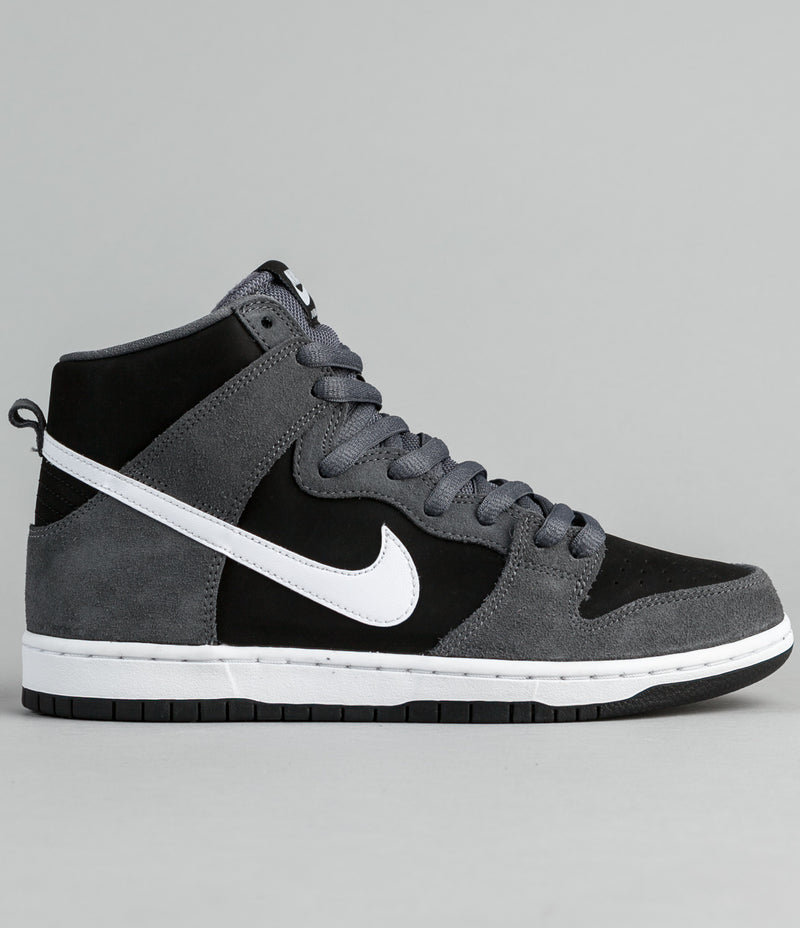 Nike Sb Dunk High Pro Shoes Dark Grey White Black White Flatspot