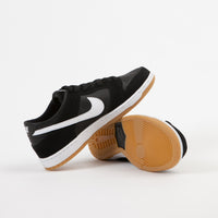 nike sb dunk low pro black white gum