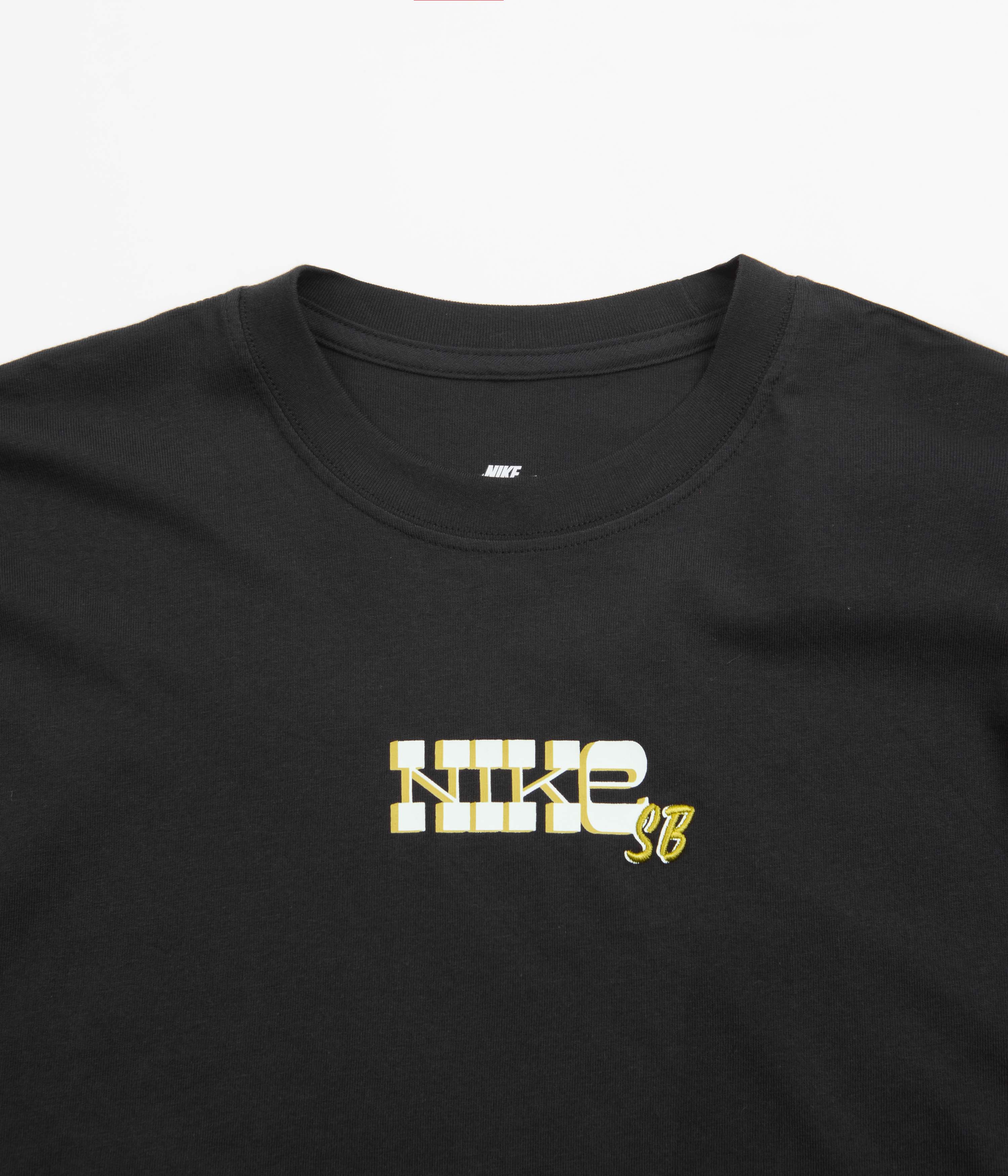 Nike SB Embroidered Block T-Shirt - Black | Flatspot