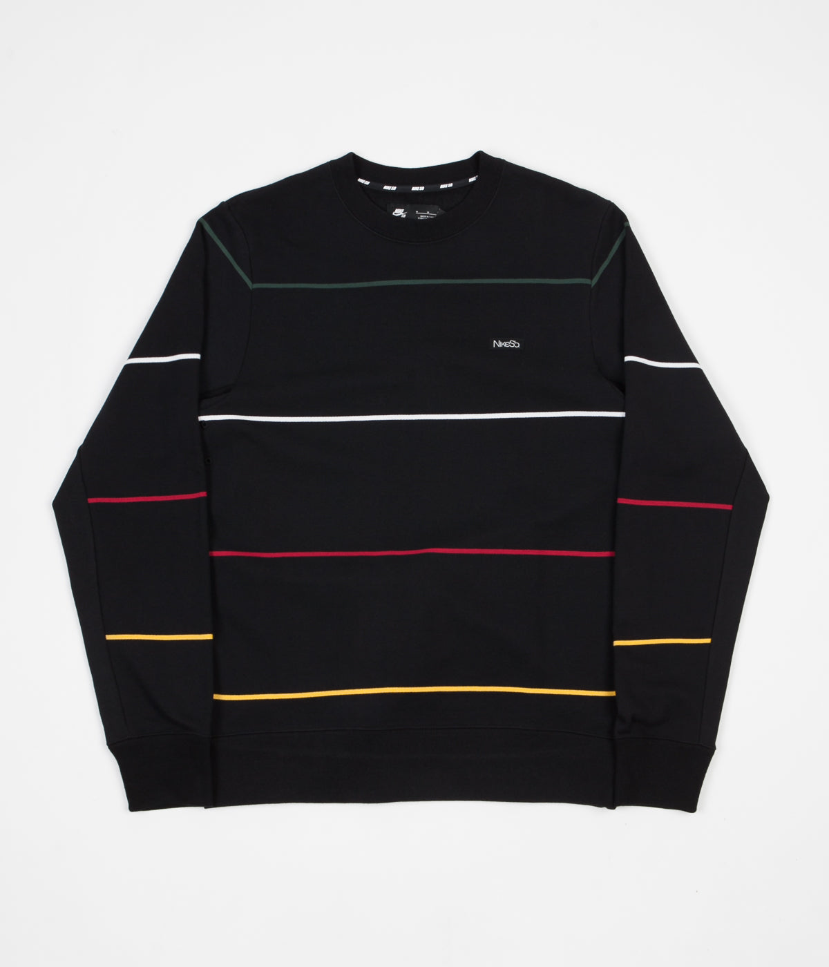 Nike SB Everett Stripe Crewneck Sweatshirt - Black / Black | Flatspot