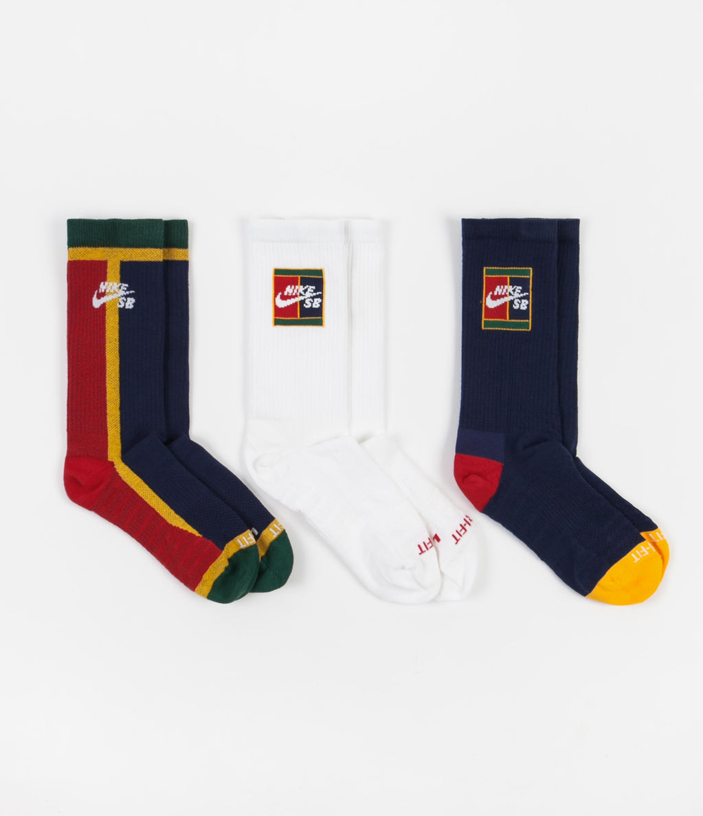 Nike SB Everyday Max Lightweight Socks (3 Pair) - Black / White / Navy ...