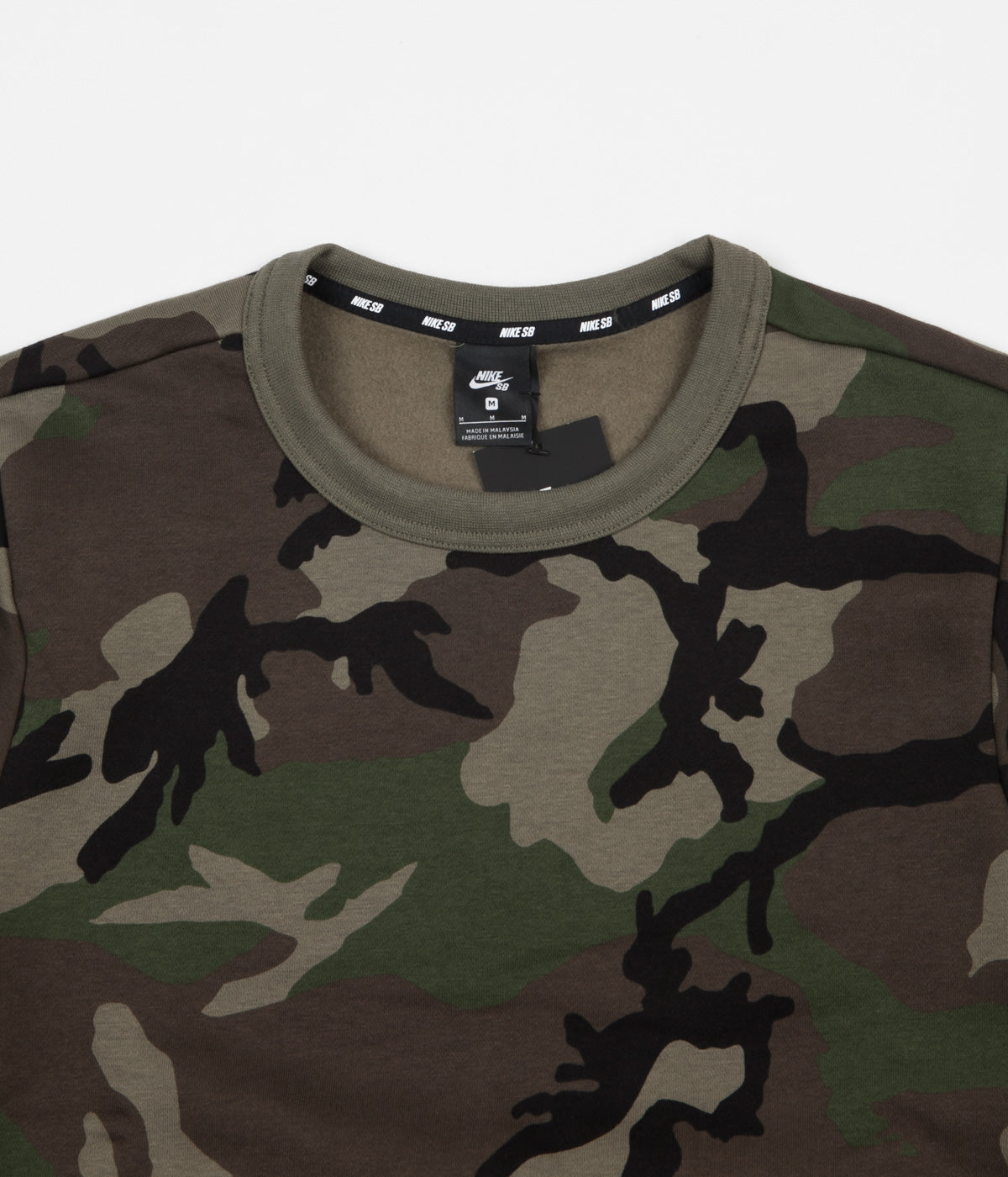 camo crew neck sweatshirt