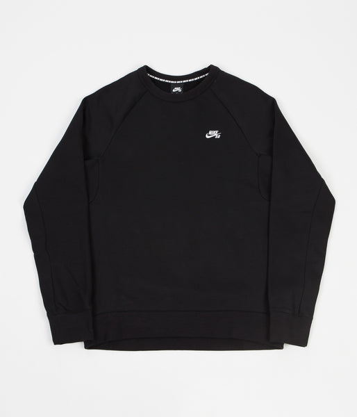 Nike SB Icon Crew Neck Sweatshirt - Black / White | Flatspot