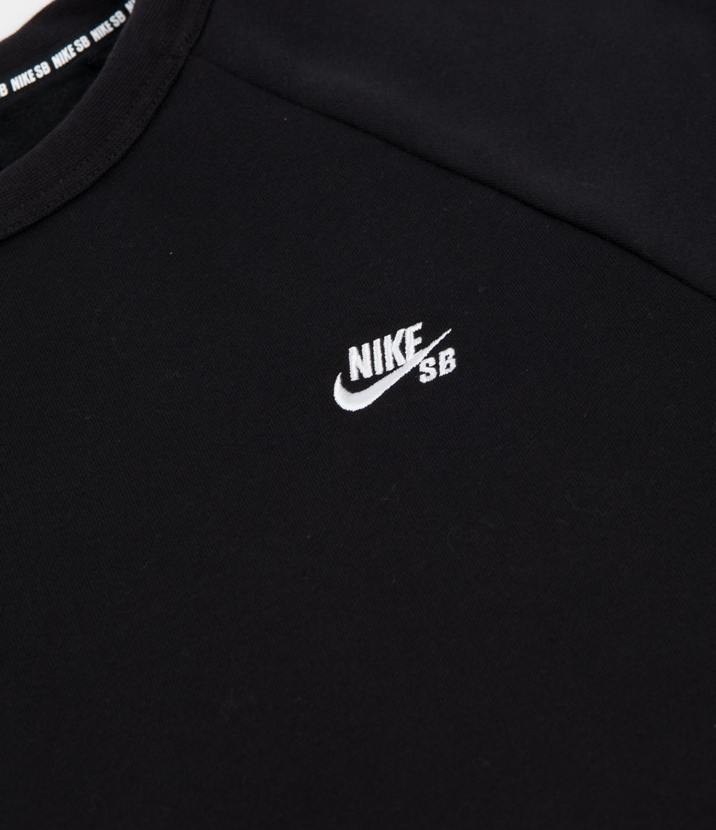 Nike SB Icon Crew Neck Sweatshirt - Black / White | Flatspot