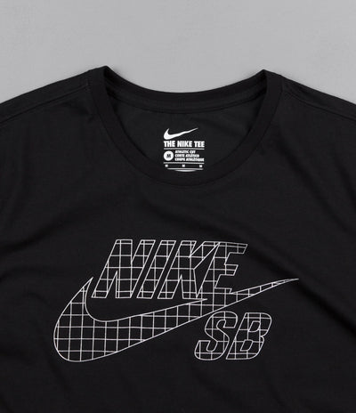 Nike SB Icon Grid T-Shirt - Black / Metallic Silver | Flatspot