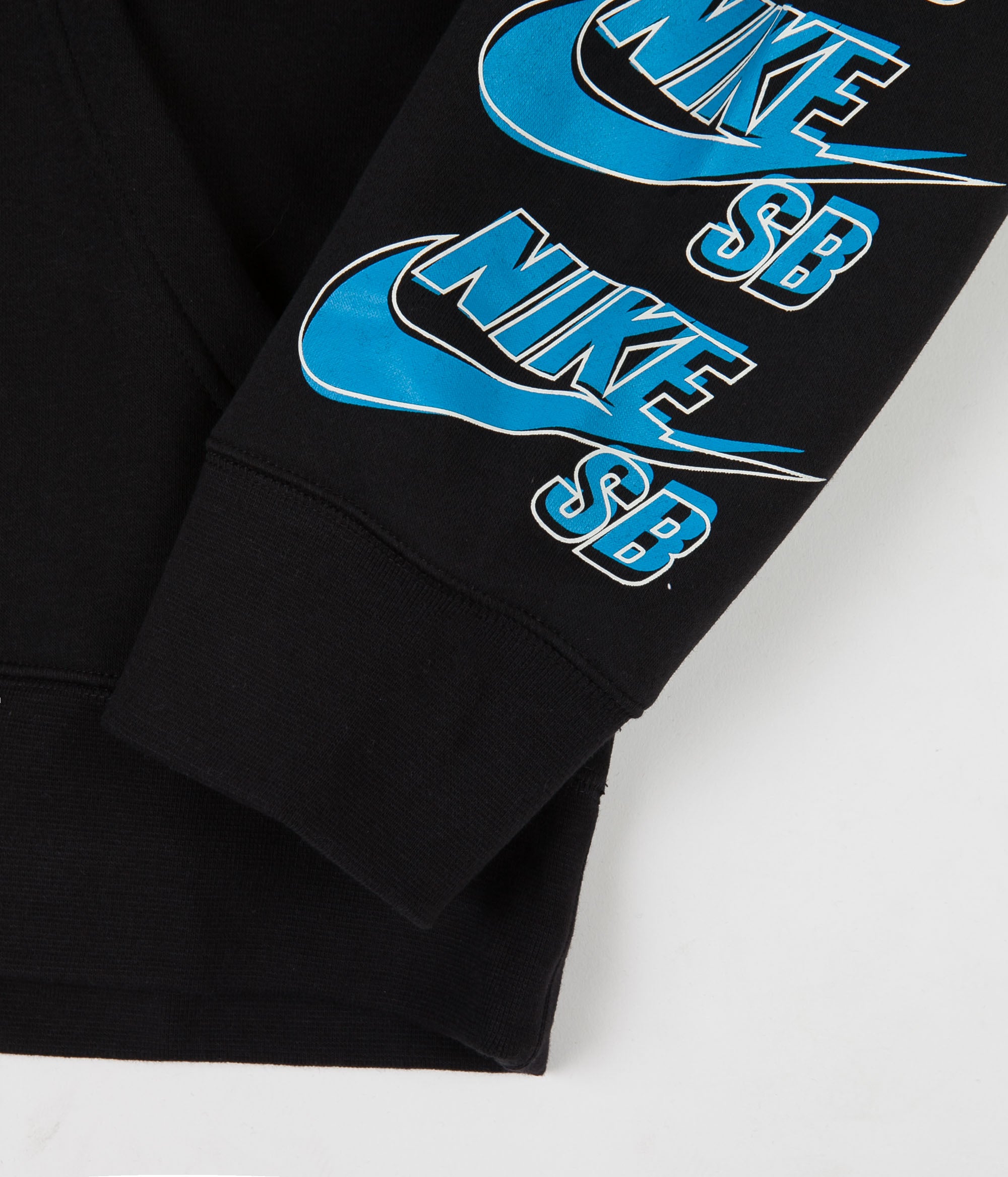 Nike SB Icon Triple Stack Pullover Hoodie - Black / Blue Stardust ...