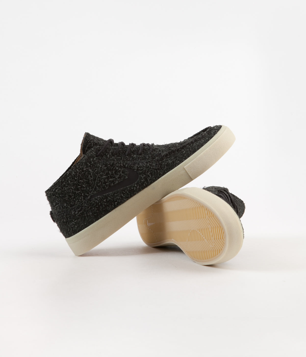 Nike Sb Janoski Mid Crafted Shoes Black Black Golden Beige Tea Flatspot