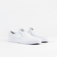 all white janoski slip on