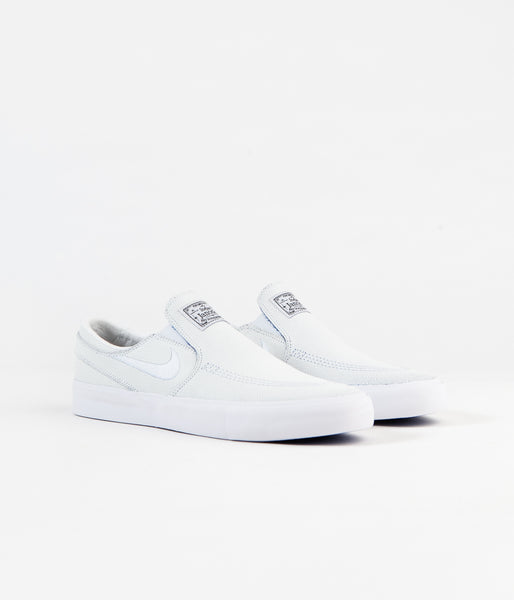 Nike SB Janoski Slip On Remastered Premium Shoes - White / White - Gam ...