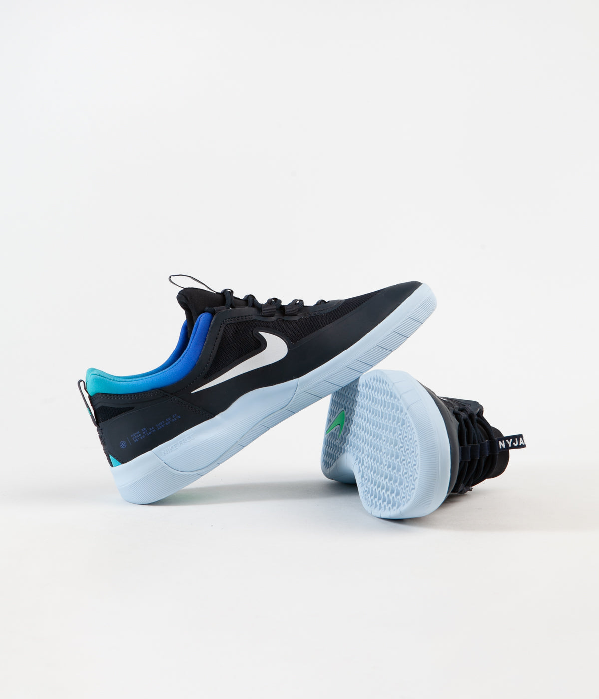 Nike Sb Nyjah Free 2 Shoes Dark Obsidian White Hyper Jade Iicf