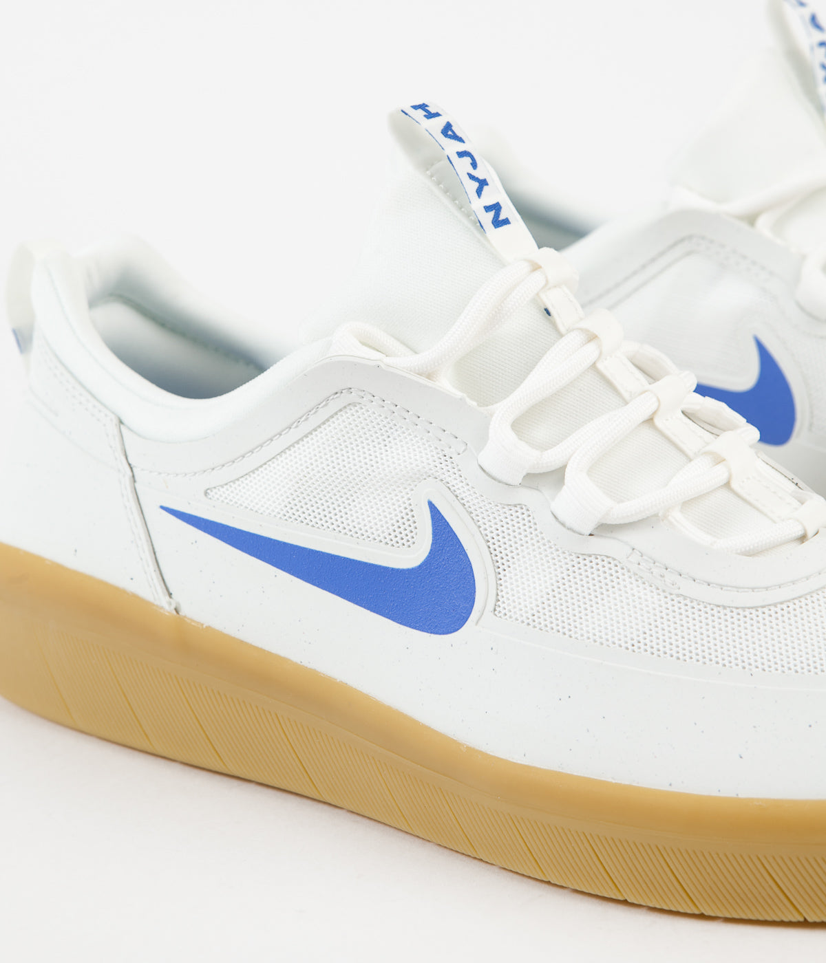 nyjah huston shoes white and blue