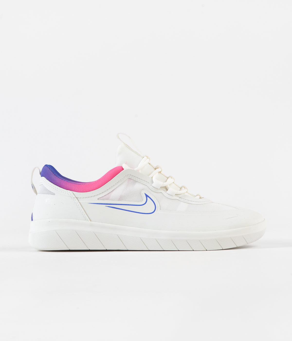 white blue and pink nikes