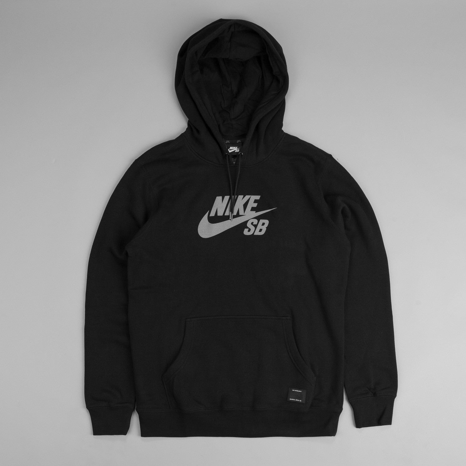 Nike SB Pullover Reflective Icon Hooded Sweatshirt - Black / Reflect S ...