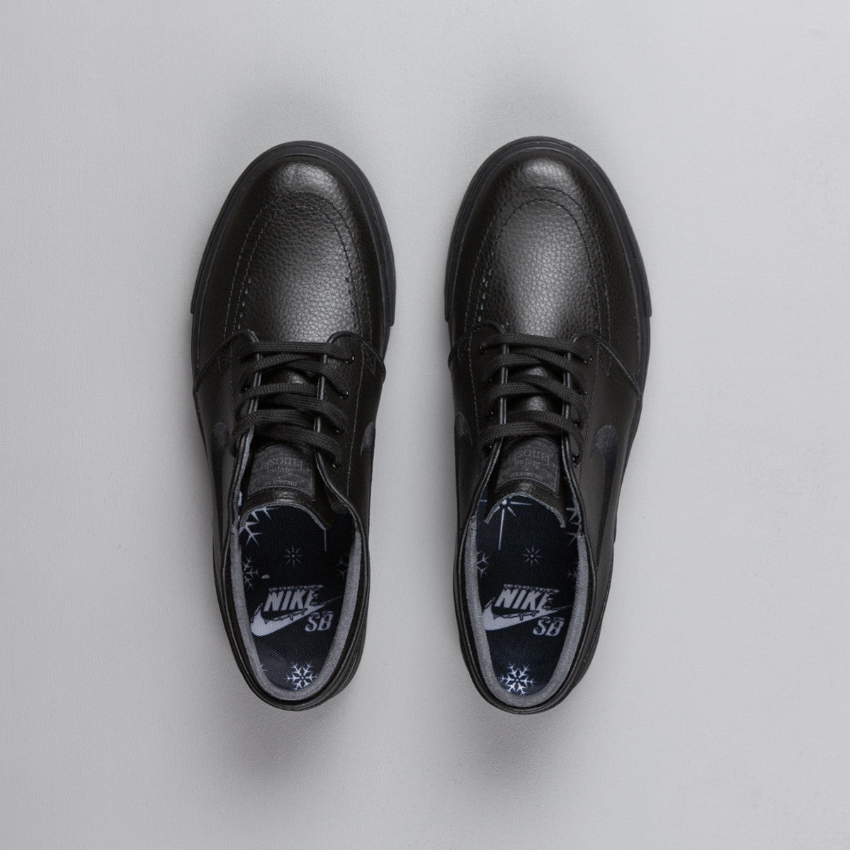 Nike SB Stefan Janoski Leather Shoes - Black / Black - Black - Anthrac ...