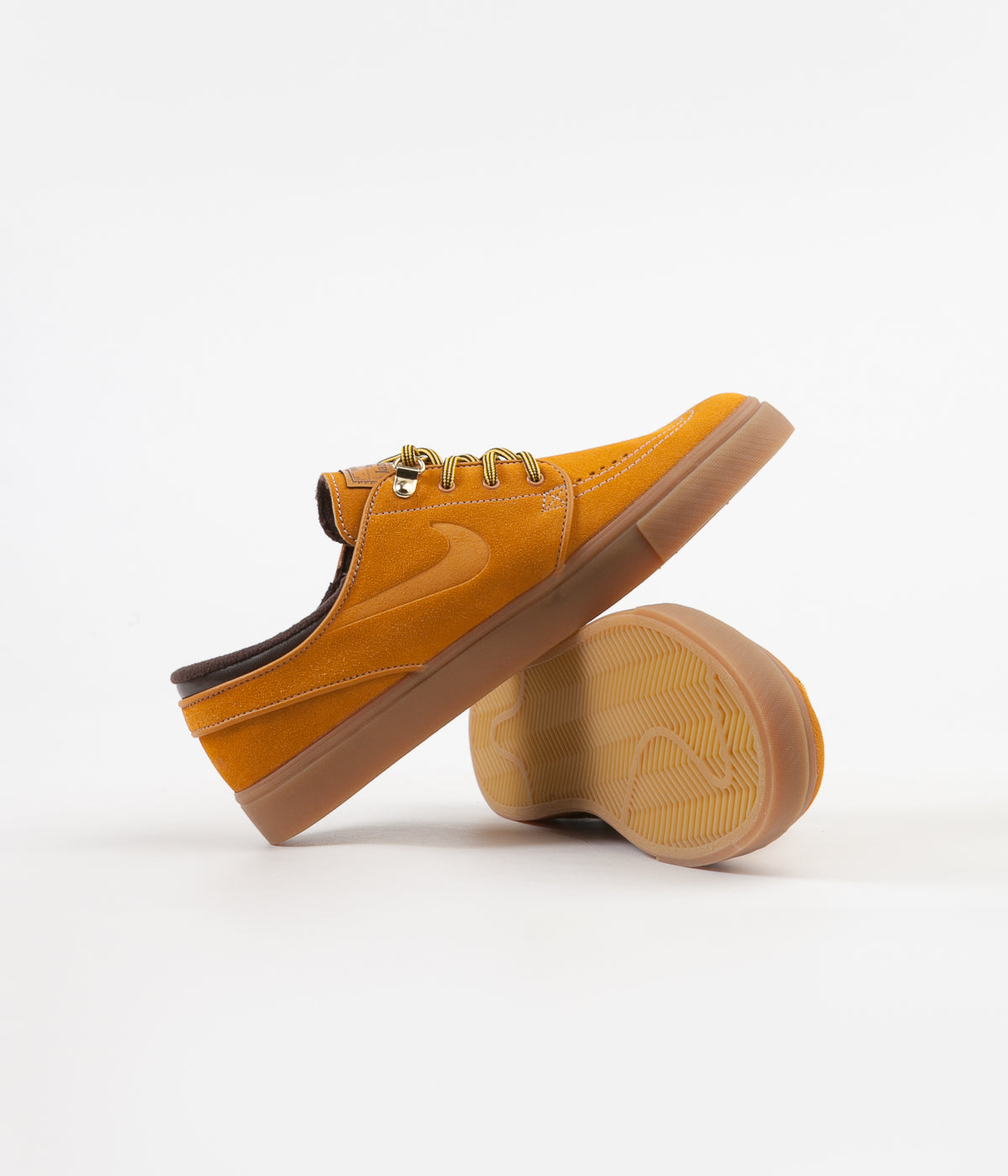 nike sb janoski premium bronze & gum suede skate shoes