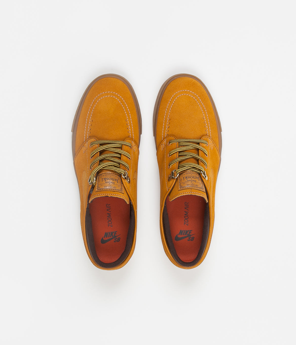 nike sb janoski premium bronze & gum suede skate shoes