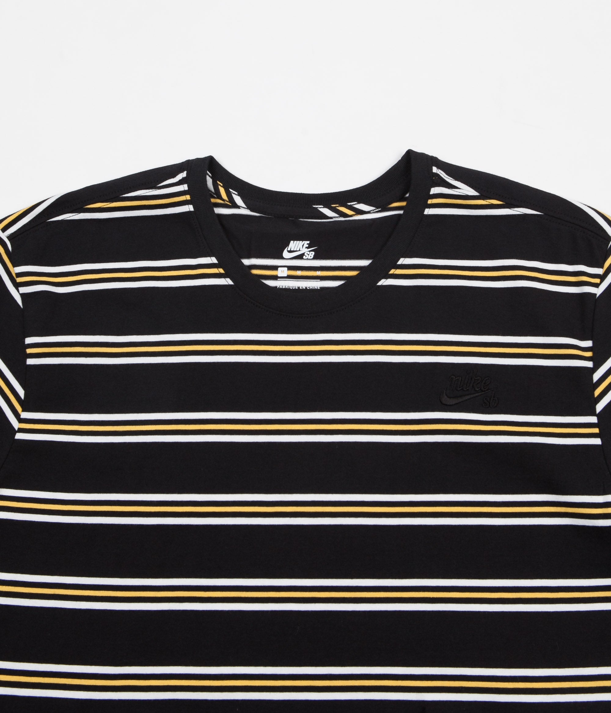 Nike SB Summer Stripe T-Shirt - Black / Black / Laser Orange | Flatspot