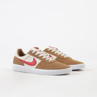 nike sb team classic golden beige & red skate shoes