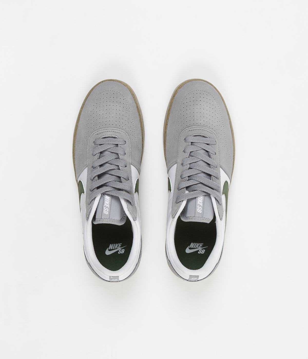 green and grey nike shoes