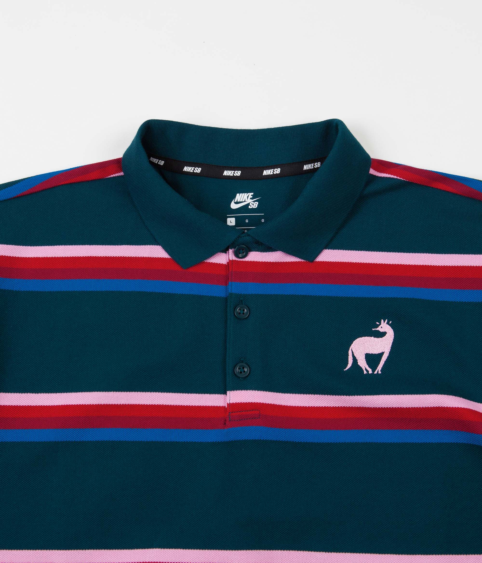 Nike SB x Parra Polo Shirt - Midnight Turquoise / Military Blue / Pink |  Flatspot