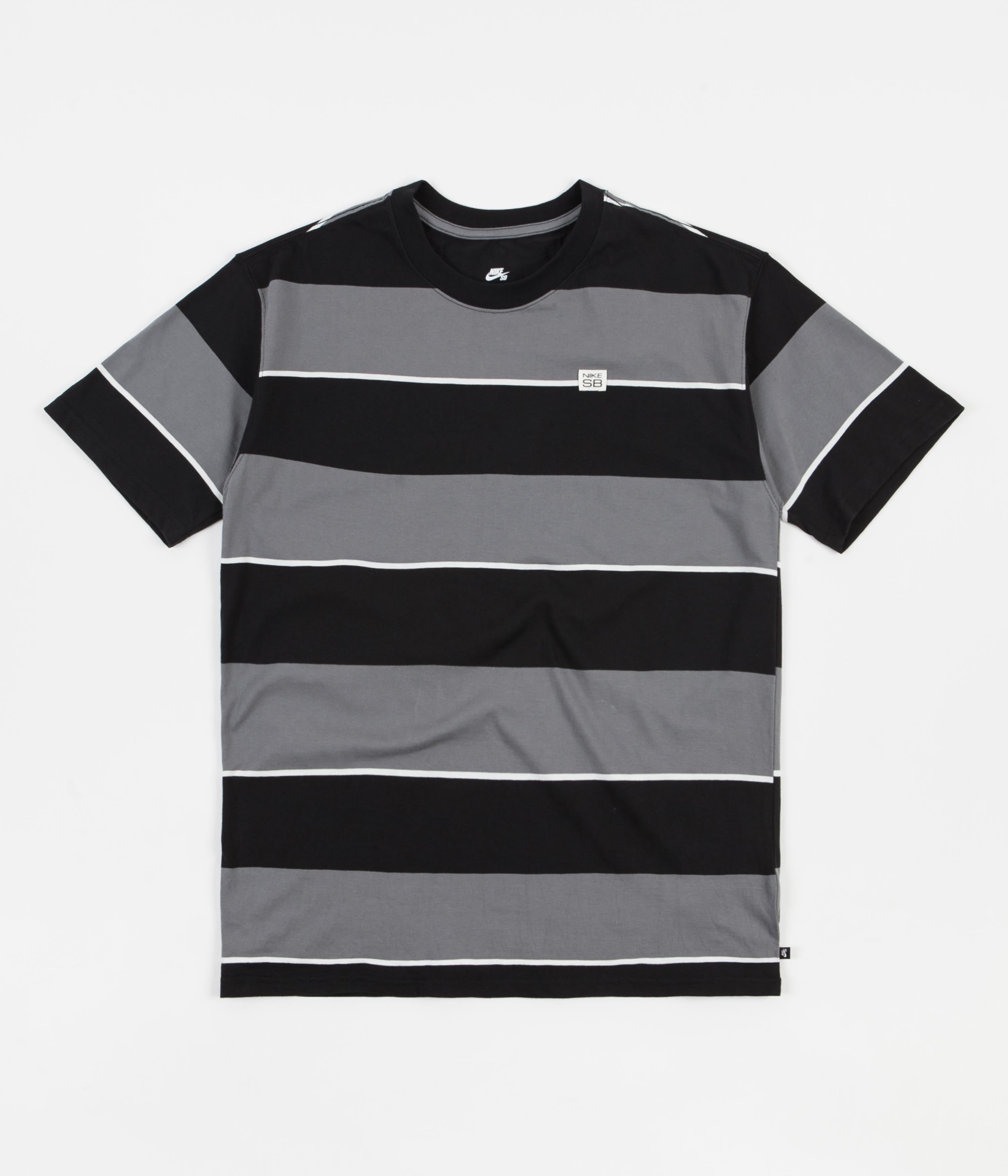 Nike SB YD Stripe T-Shirt - Black / Grey / White | Flatspot