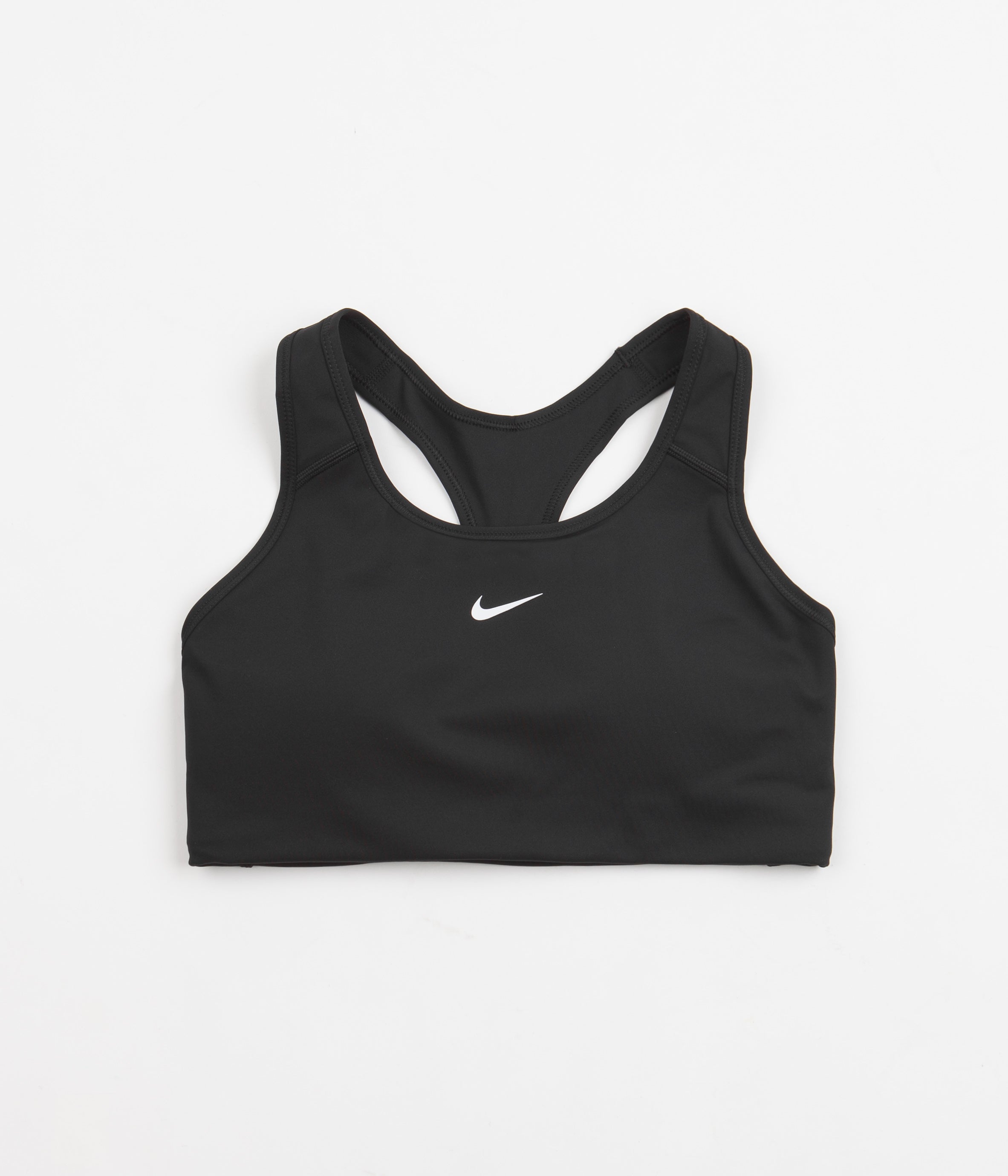 Nike Women's Dri-FIT Swoosh Medium Support 1 Piece Pad Sports Bra (Black/ White)