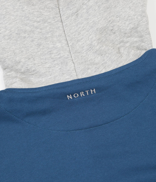 North Skateboard Magazine N Logo 2 Tone Hoodie - Blue / Grey | Flatspot