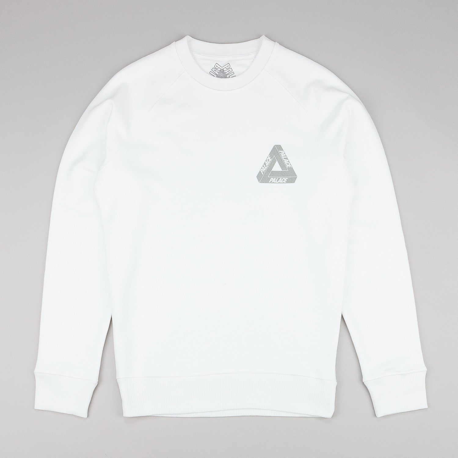 Palace 3M Crew Neck Sweatshirt - White | Flatspot