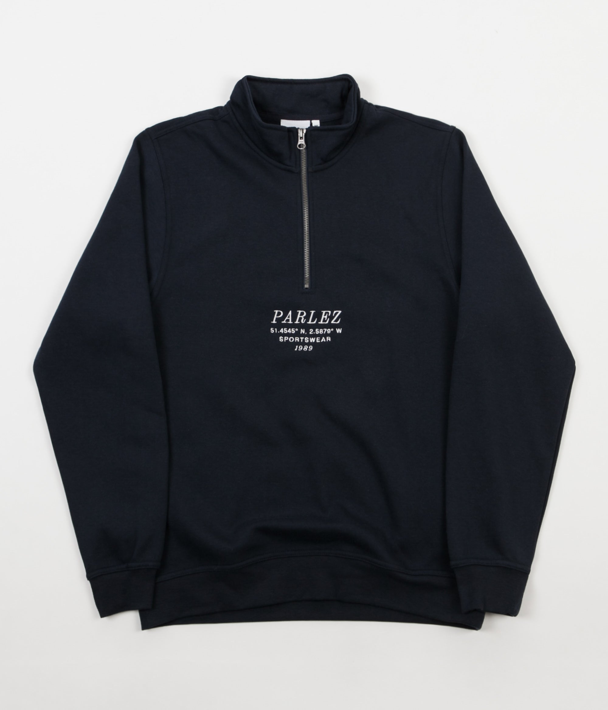 Parlez Base 1/4 Zip Sweatshirt - Navy | Flatspot