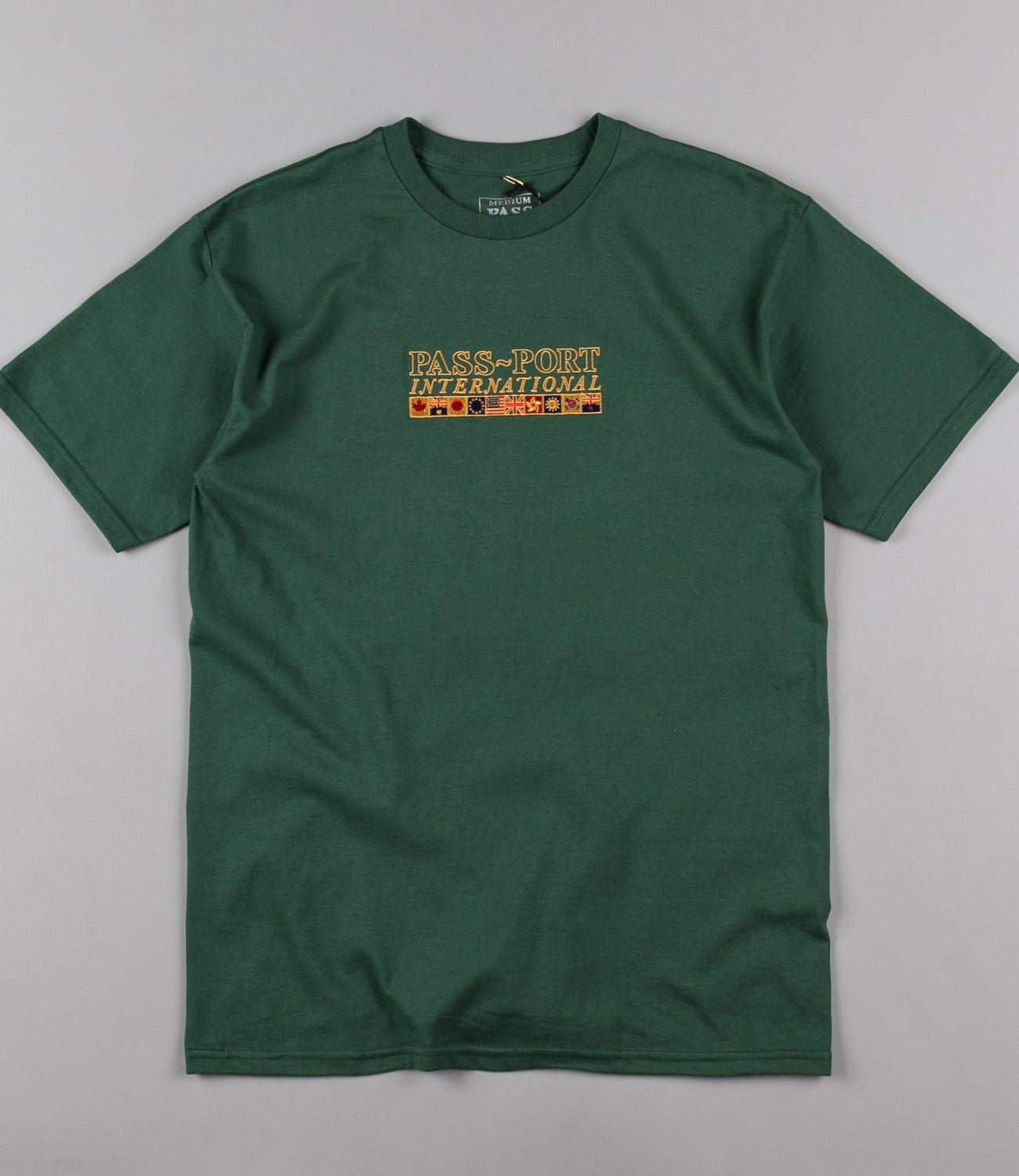 Pass Port International Embroidery T-Shirt - Forest Green | Flatspot