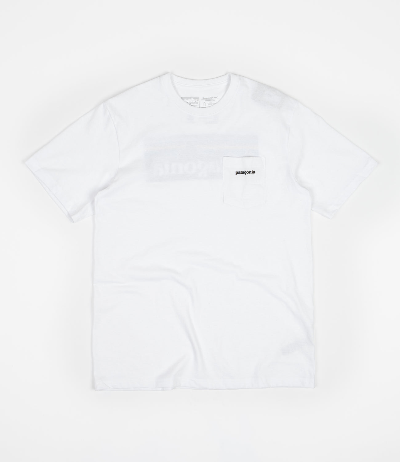 Patagonia P-6 Logo Responsibili-Tee Pocket T-Shirt - White | Flatspot