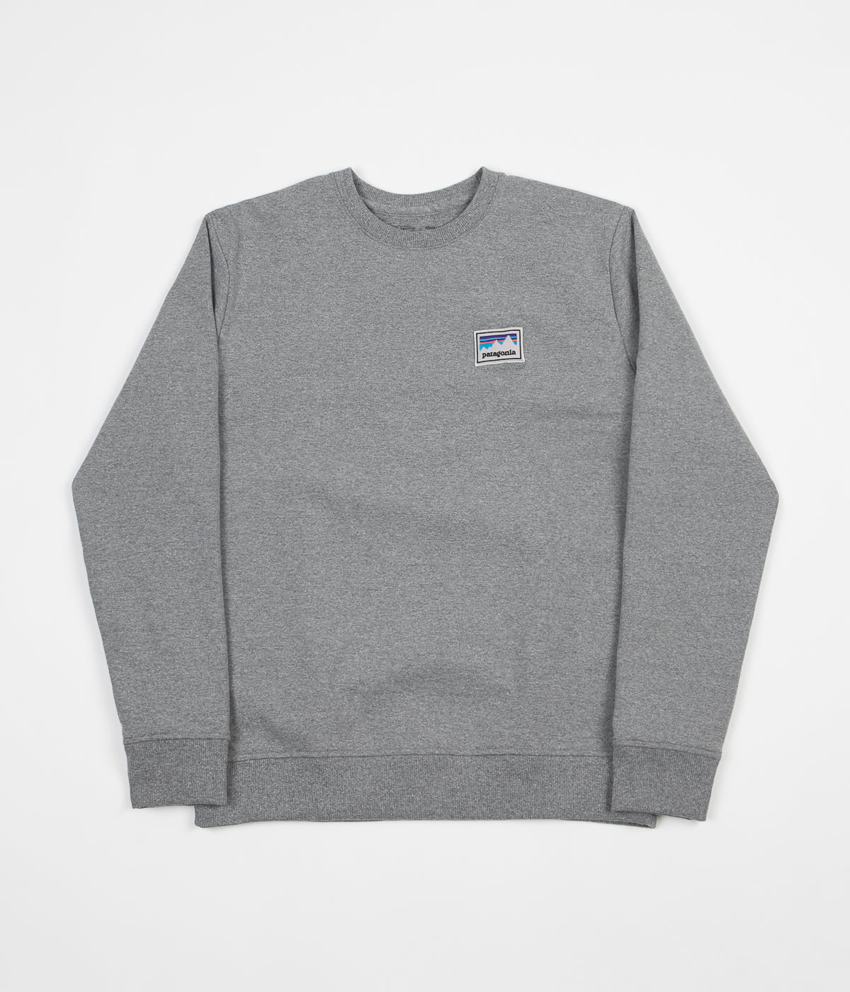 Patagonia Shop Sticker Patch Uprisal Crewneck Sweatshirt - Gravel Heat ...