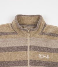 Polar Multistripe Fleece Pullover Sweatshirt - Light Brown | Flatspot