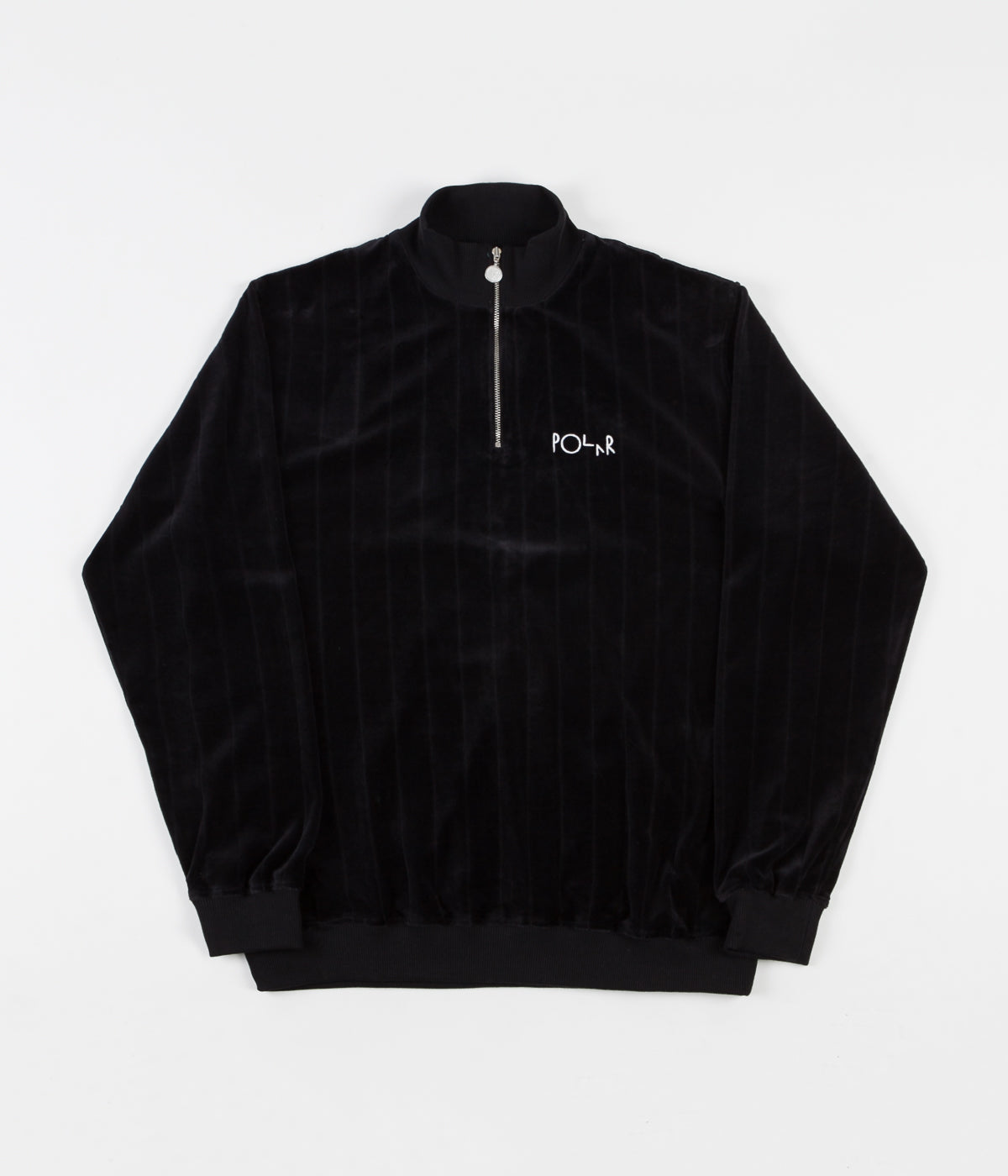 Velour Zip Neck Sweatshirt - | Flatspot