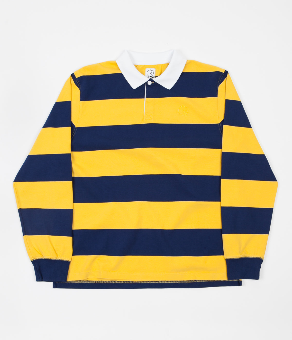 Polar x Ron Chatman Block Stripe Long Sleeve Polo Shirt - Navy / Yello ...
