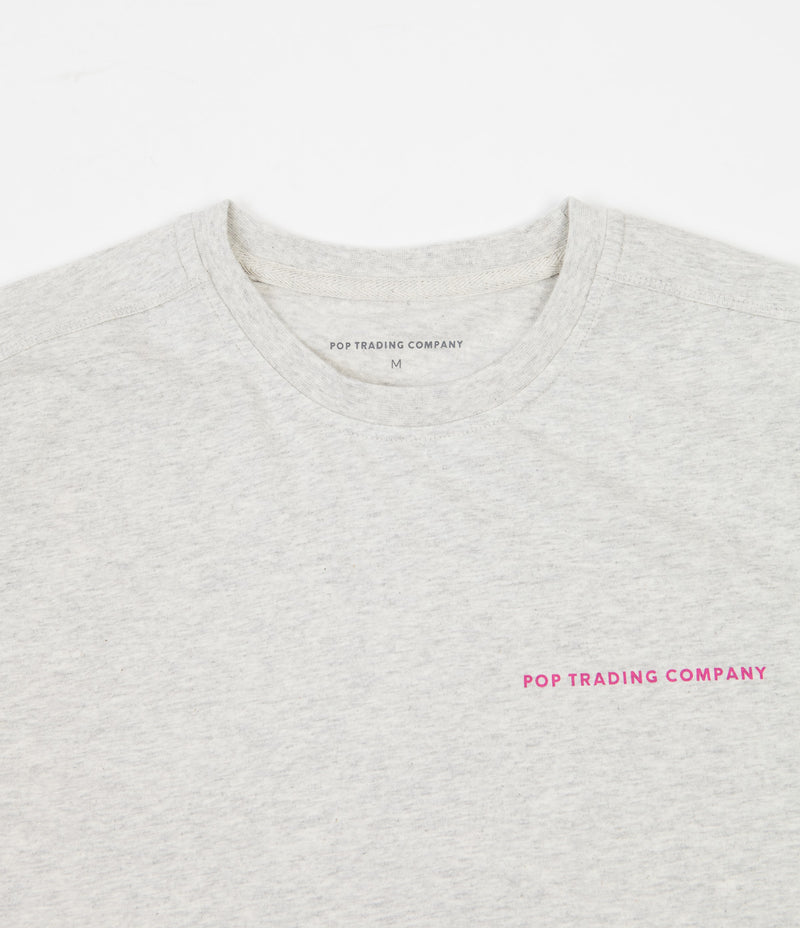Pop Trading Company Logo T-Shirt - Off White Heather / Pink | Flatspot
