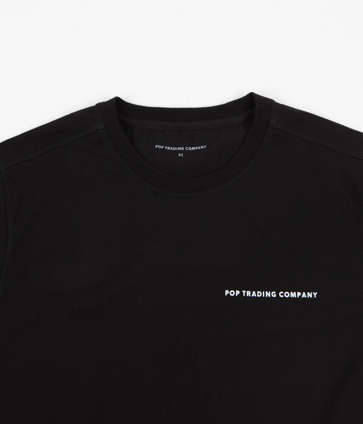 Pop Trading Company Logo T Shirt Black White Flatspot