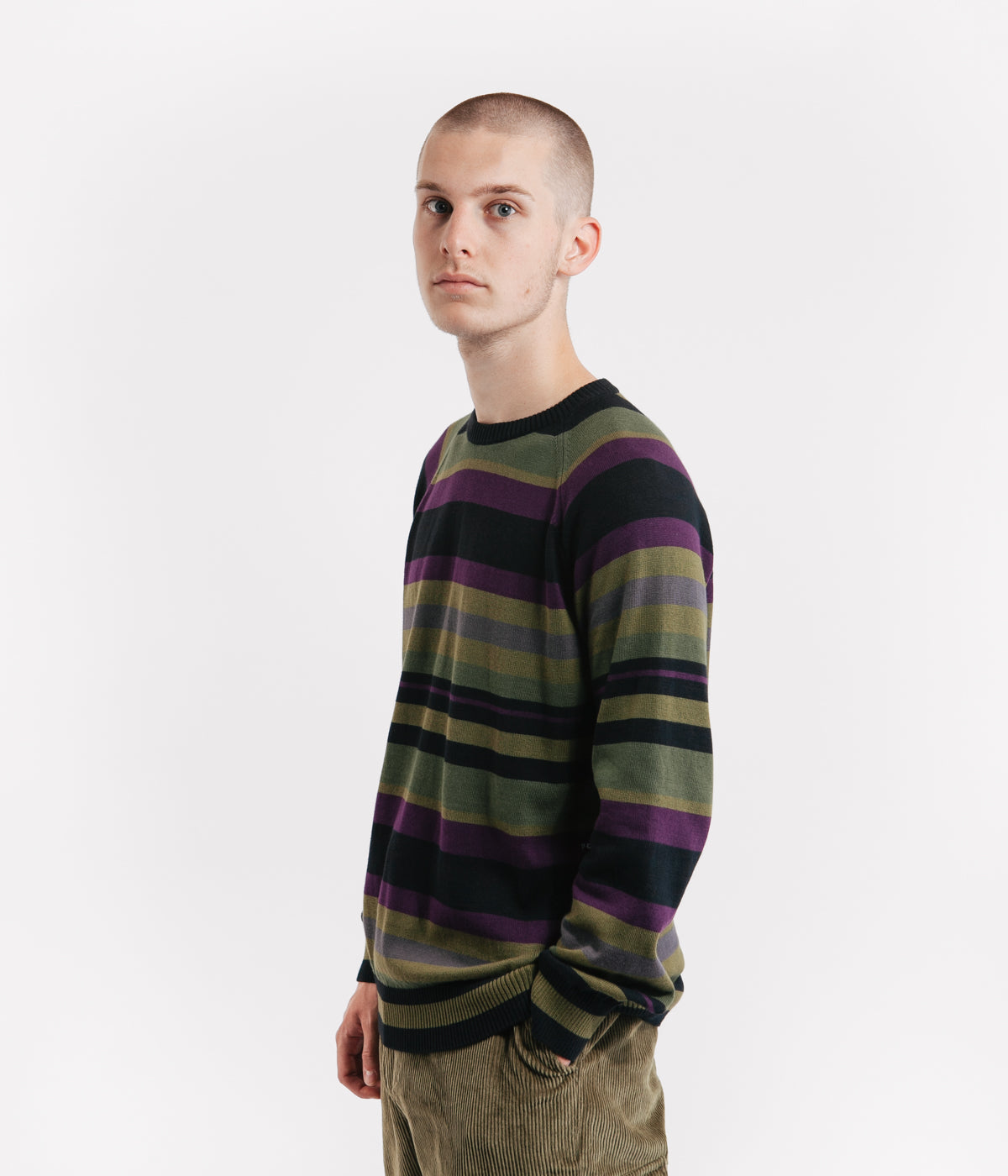 Pop Trading Company Striped Knitted Crewneck Sweatshirt - Multicolour