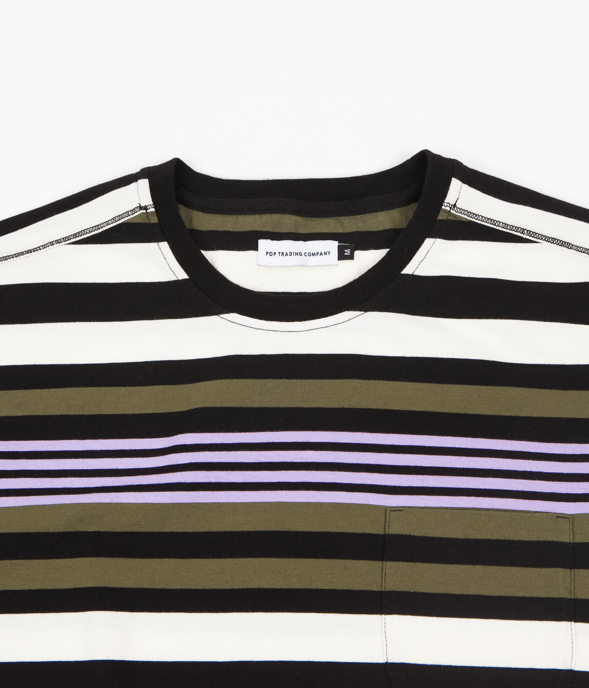 Pop Trading Company Striped Pocket T Shirt Multicolour Flatspot