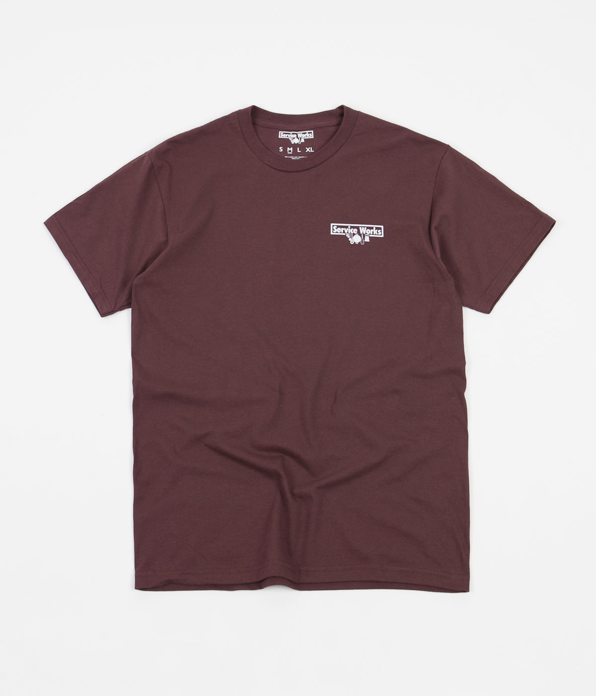 Service Works Trademark T-Shirt - Burgundy | Flatspot