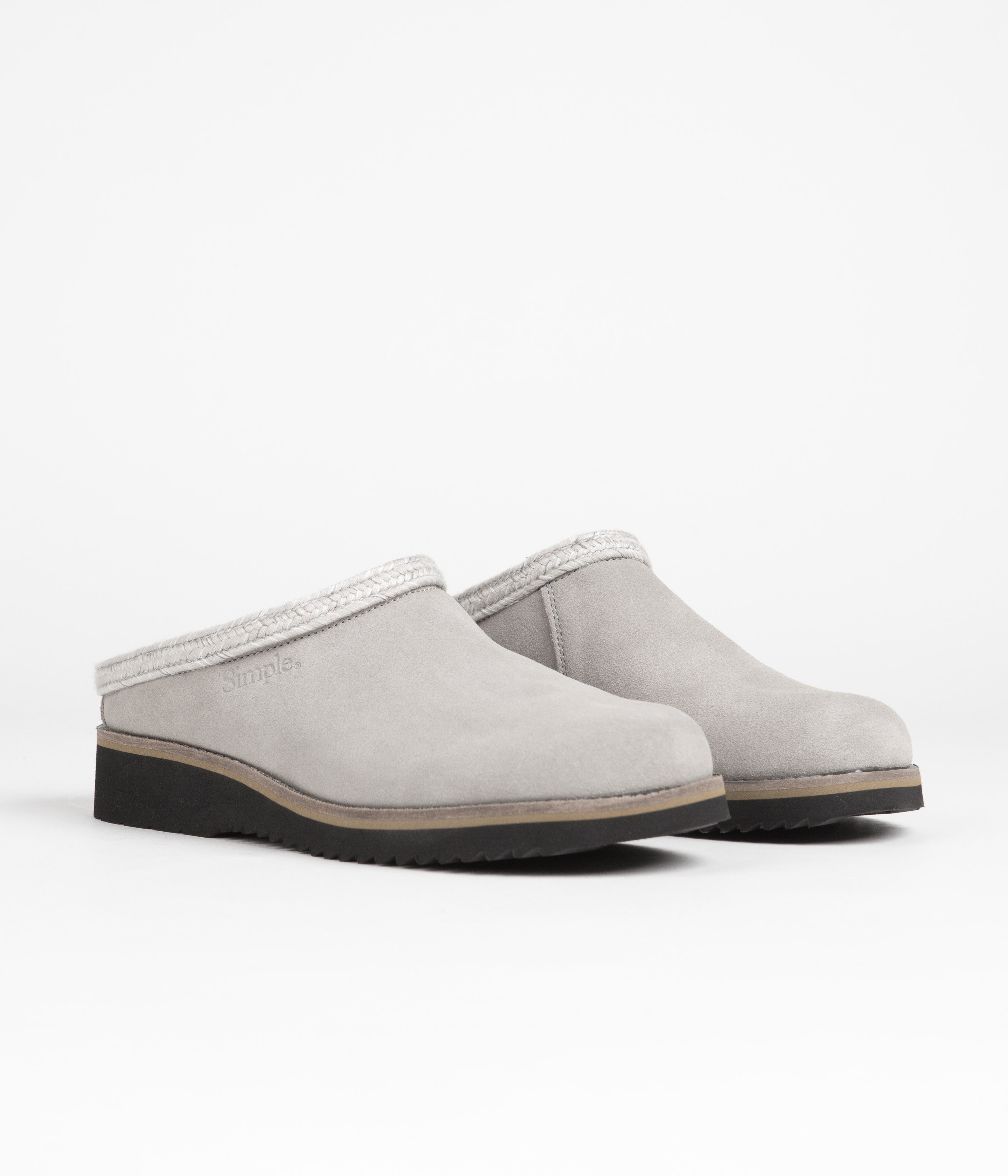 Simple Original Suede Clogs - Stone | Flatspot