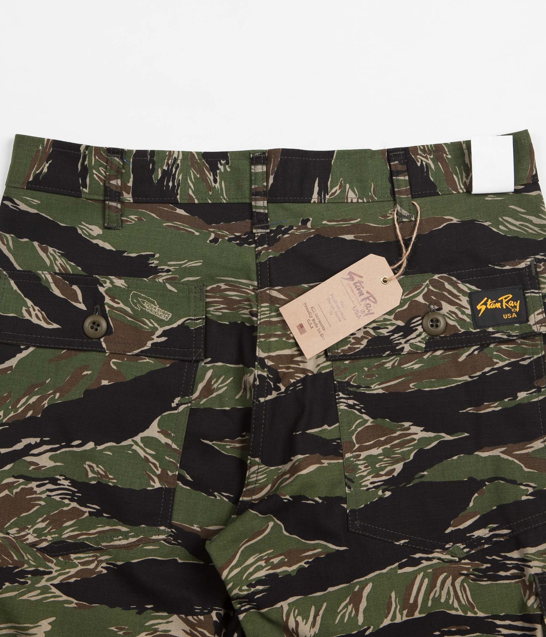 Stan Ray 6 Pocket Cargo Shorts - Tiger Stripe Ripstop | Flatspot